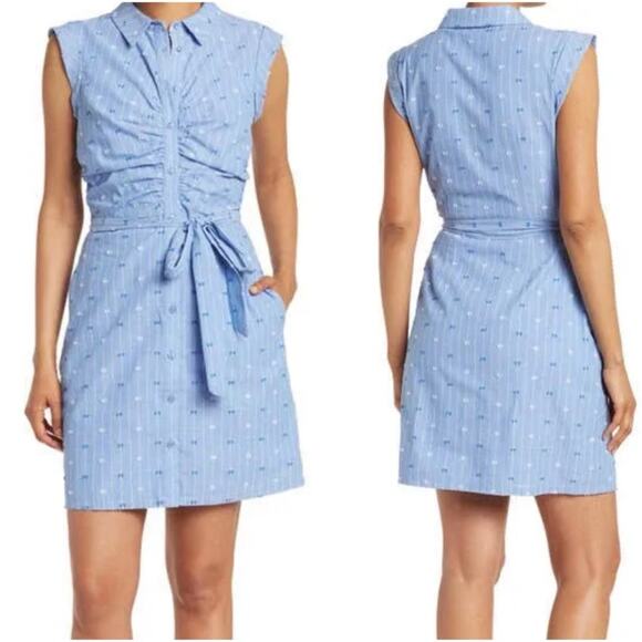 Eliza J Dresses & Skirts - Eliza J Poplin Pinstripe Shirt Dress NWT Nordstrom Size 10 Blue